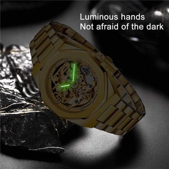 Mens Watches Fashion Automatic Male Clock Stainless Steel Tourbillon Mechanical - Picture 6 of 6